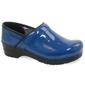 Copenhagen Sanita Patent Leather Clog Blue Size 40 The Original Danish Clog